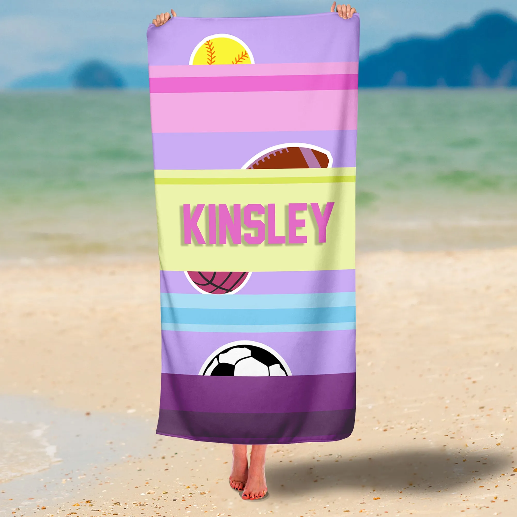 Personalized Sports Towel For Girls Premium Beach/Pool Towel