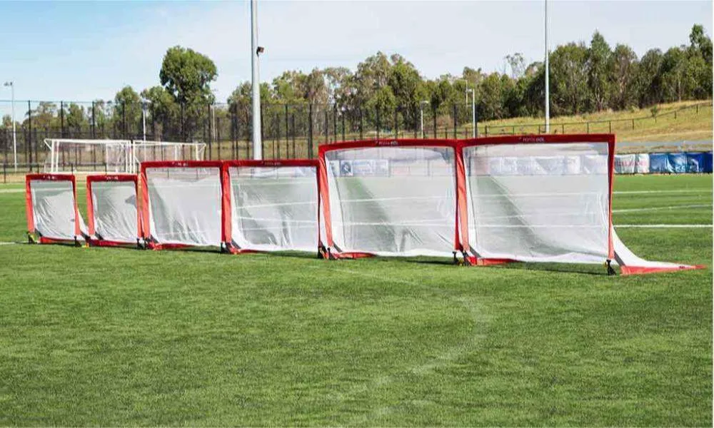 PORTAGOL Square Pop Up Soccer Goals - Set of 2 Goals in a Carry Bag
