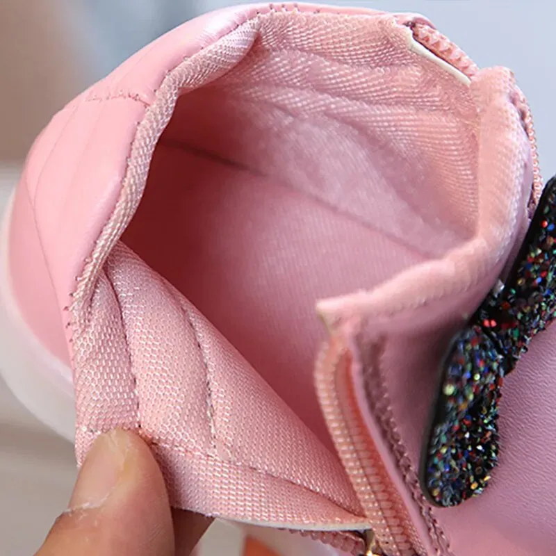 Princess Bow Glowing Sneakers for Girls