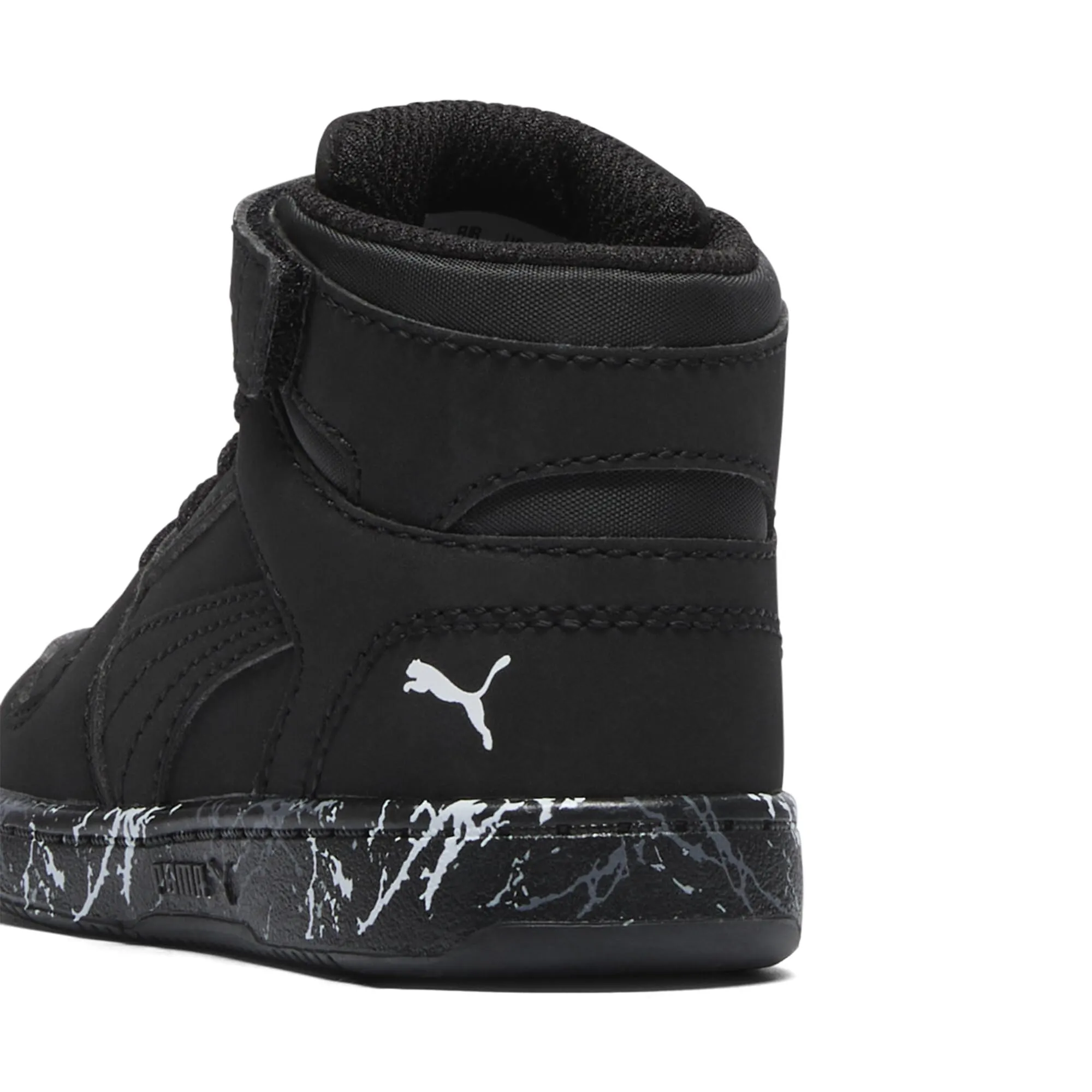 PUMA Kids Rebound Layup Mid Hook and Loop Sneaker, Black Black, 5 US Unisex Toddler