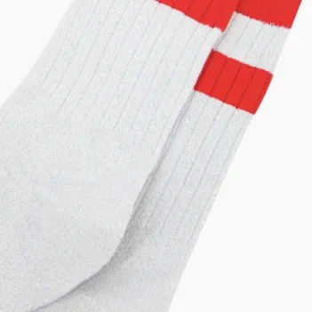Red and White Stripe Crew Socks