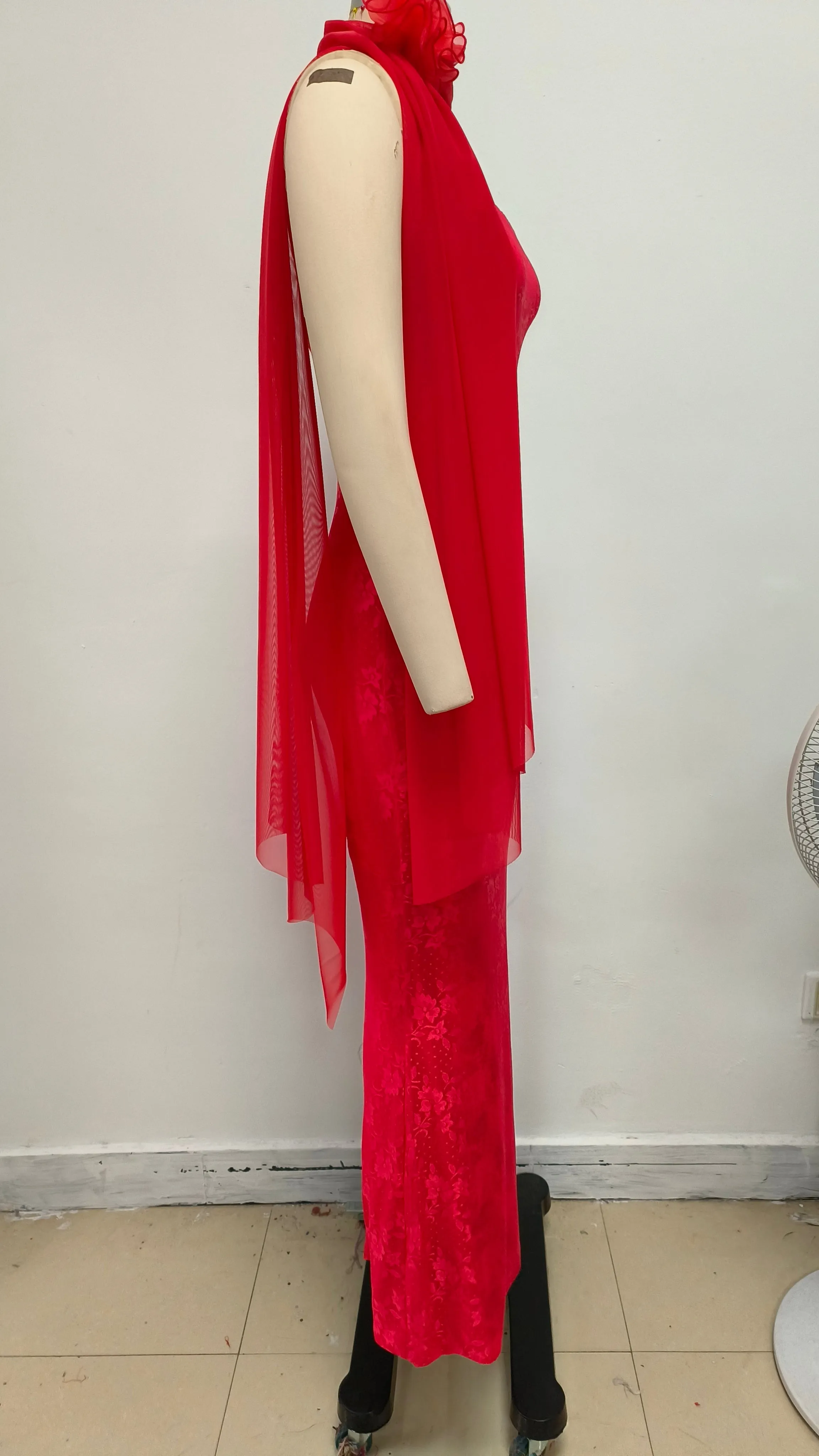 Red strapless Maxi Dress
