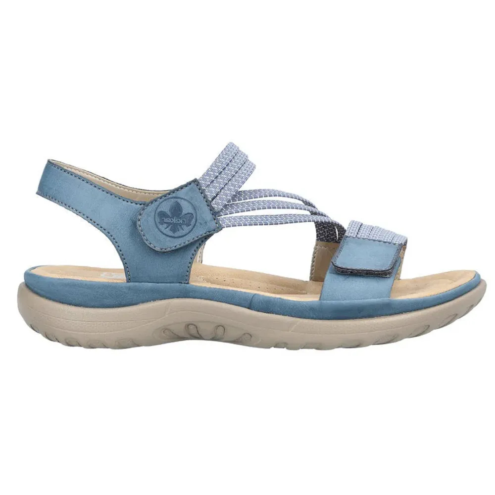 Rieker 64870-14 (Fife) Royal Jeans Weiss Sandals