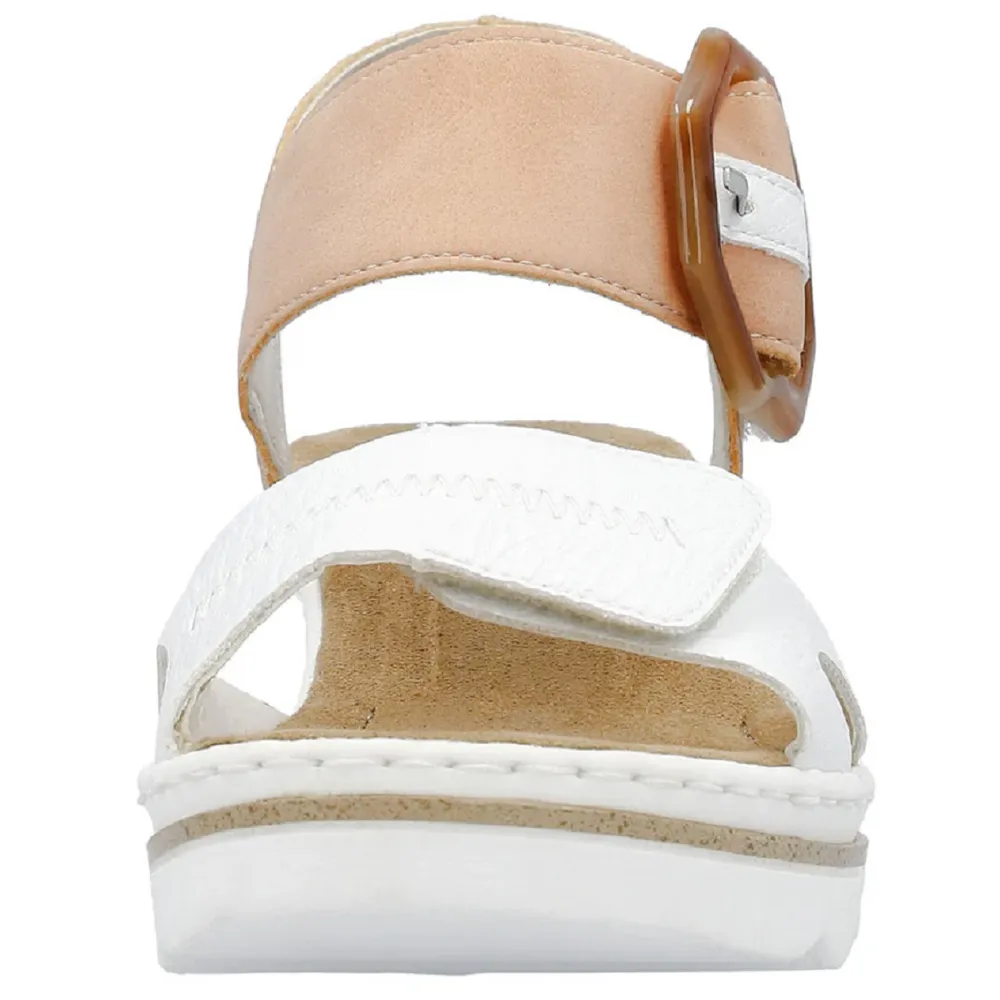 Rieker 67476-38 (Oyster) Weiss Aprikot Sandals