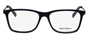 Salvatore Ferragamo SF 2876 439 Square Metal Blue Eyeglasses with Logo Stamped Demo Lenses