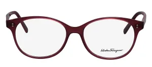 Salvatore Ferragamo SF 2911 511 Round Plastic Trasparent Mauve, Lillac Marble Eyeglasses with Logo Stamped Demo Lenses