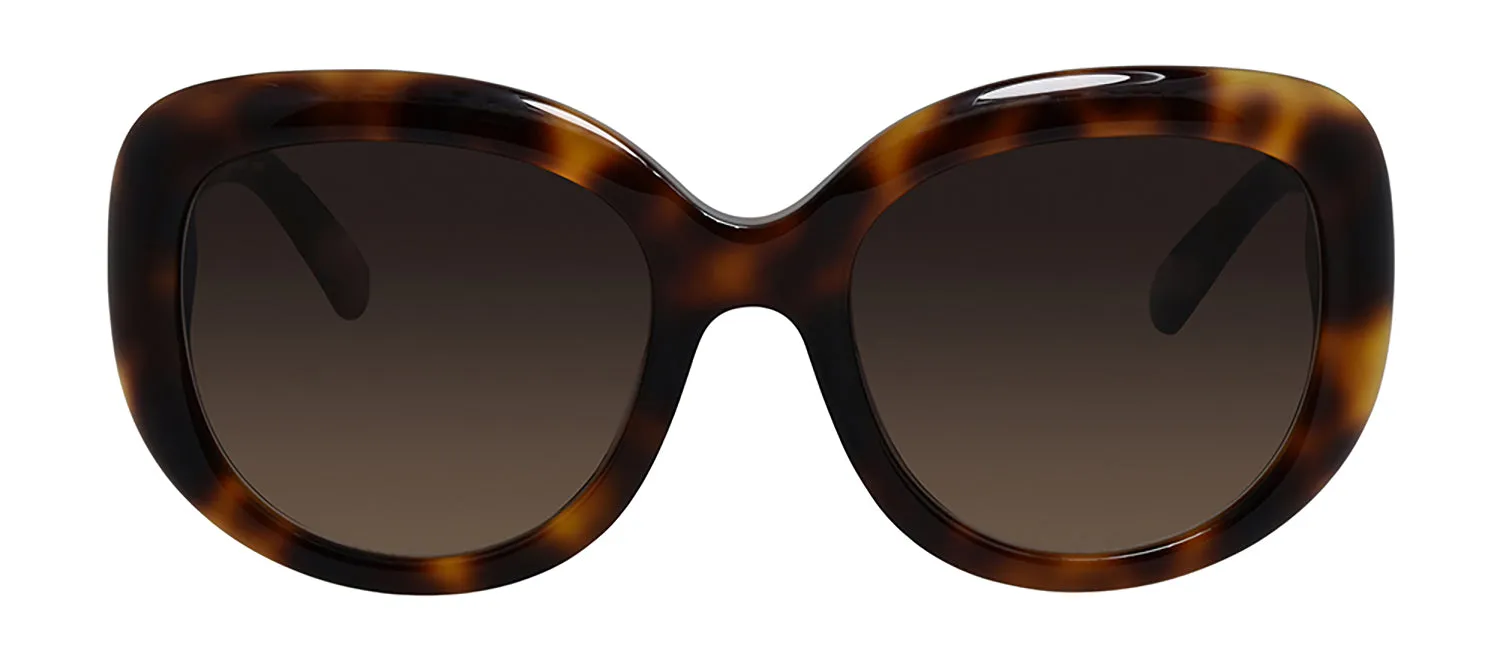 Salvatore Ferragamo SF 727S 214 Round Plastic Tortoise Sunglasses with Brown Lens