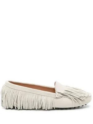 Scarosso fringed suede loafers