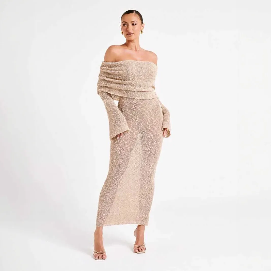 Shimmering Off-Shoulder Occasion Dress