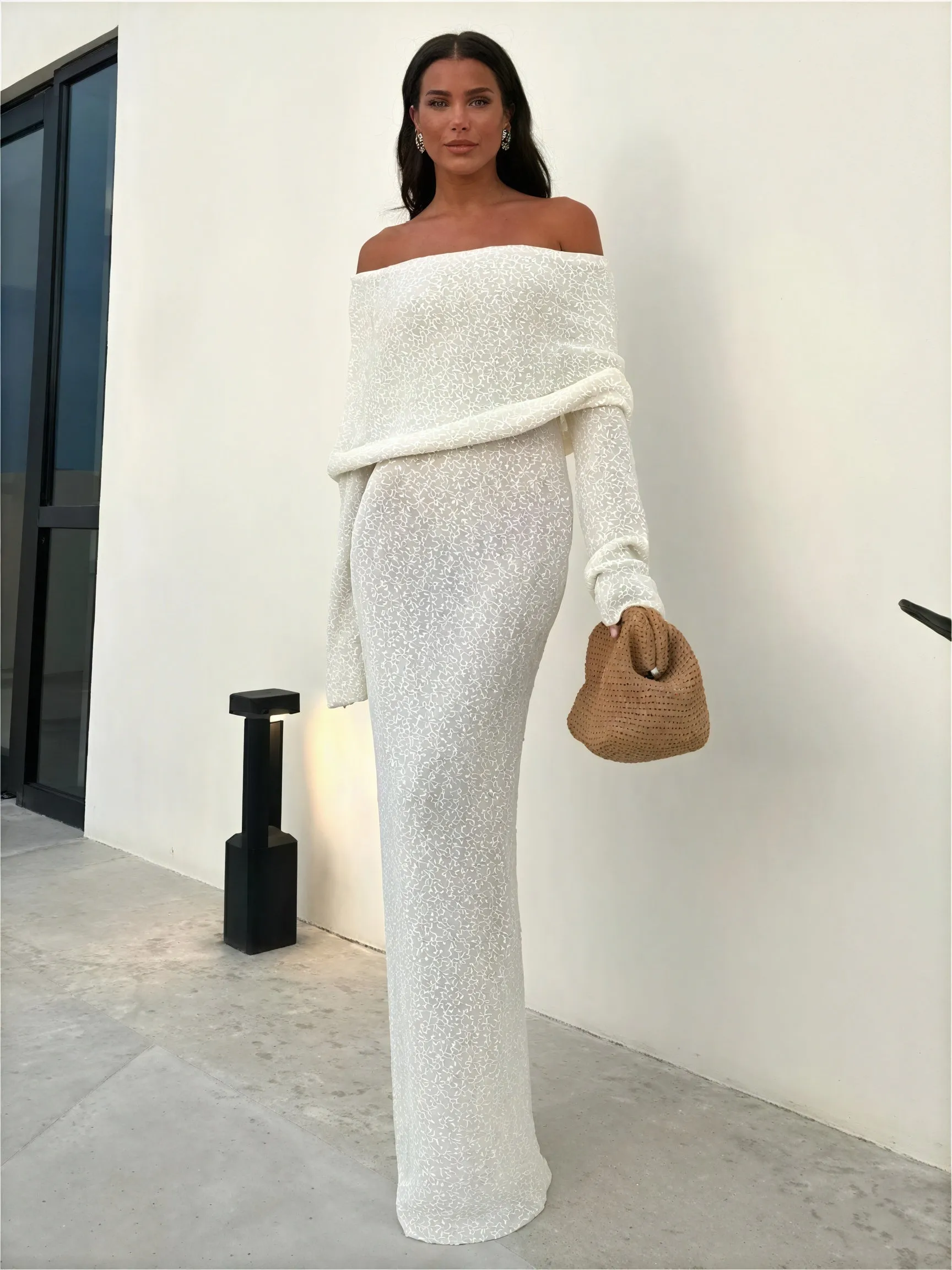 Shimmering Off-Shoulder Occasion Dress