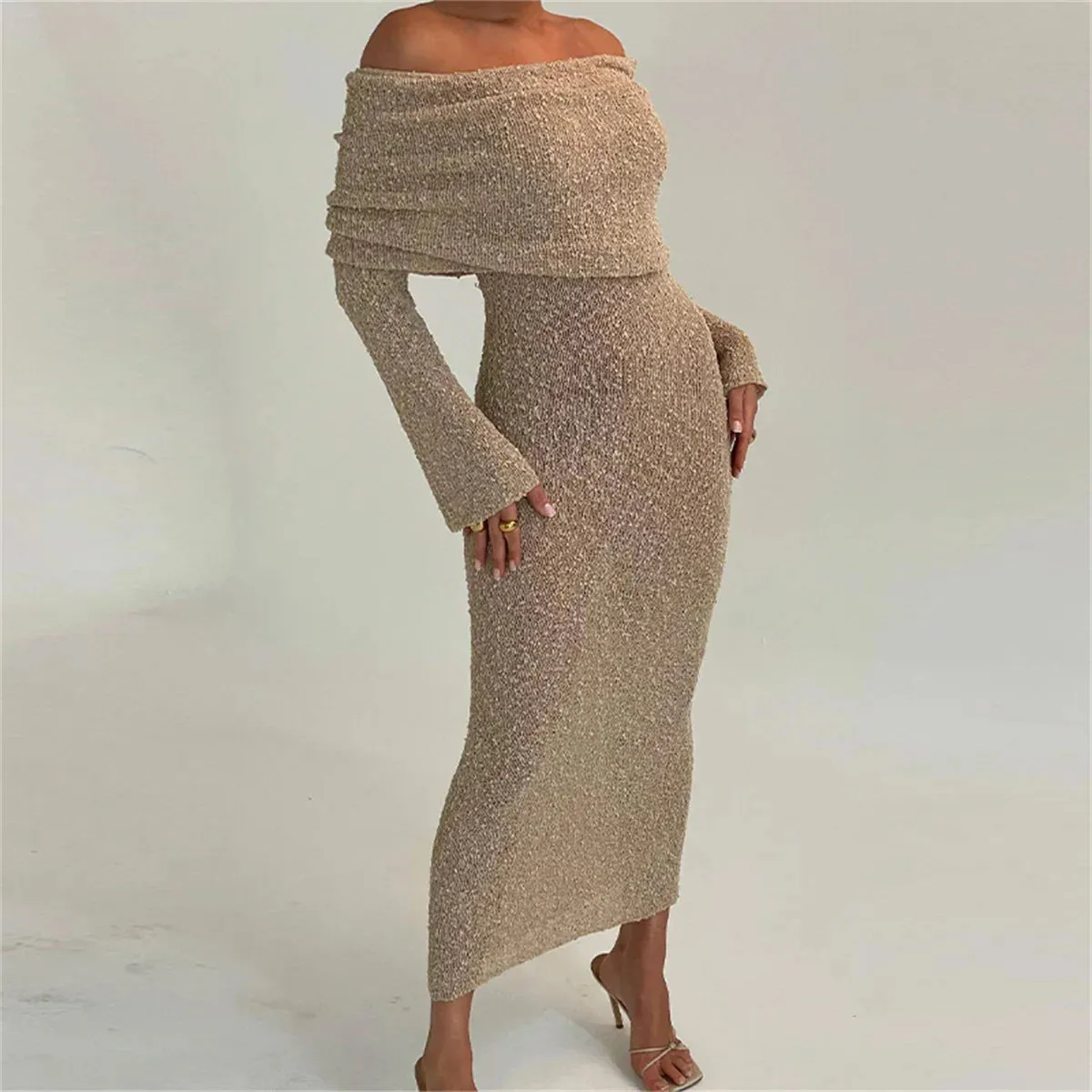 Shimmering Off-Shoulder Occasion Dress