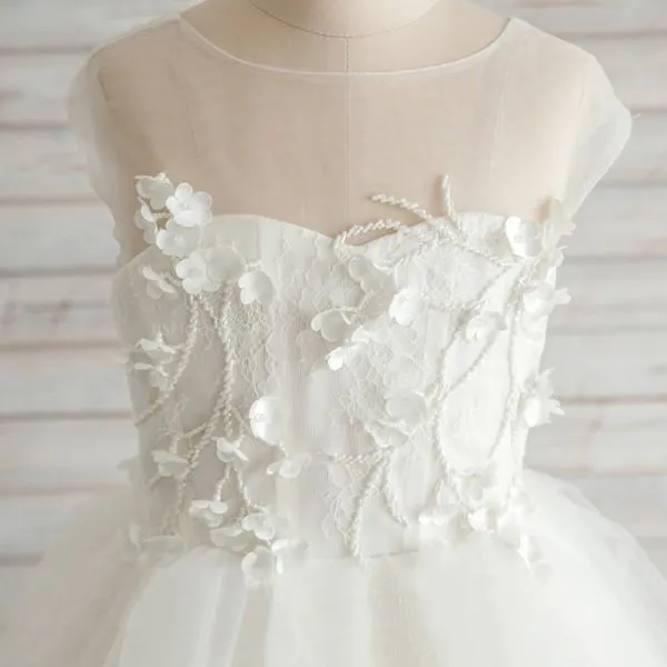 Sleeveless Hi-Lo Cute Unique Design Lovely Flower Girl Dresses, Junior Bridesmaid Dresses Online, FG115