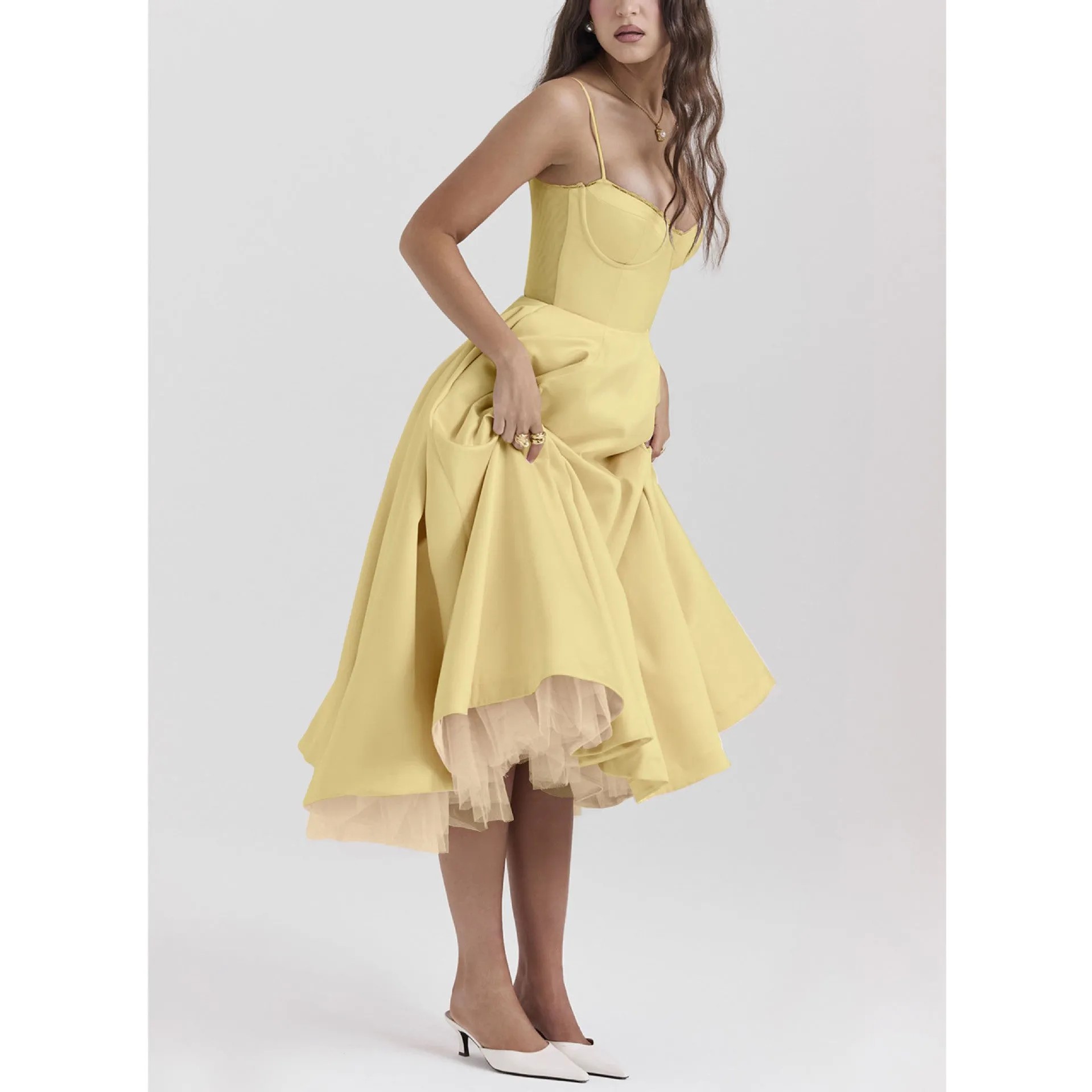 Sleeveless Spaghetti Vestidos for Party