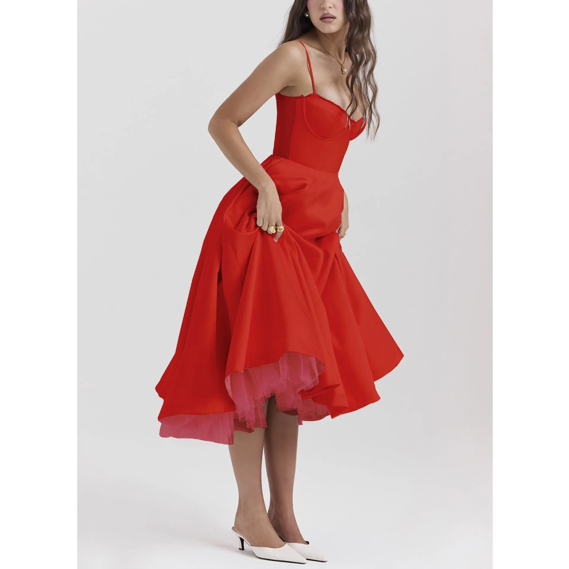 Sleeveless Spaghetti Vestidos for Party