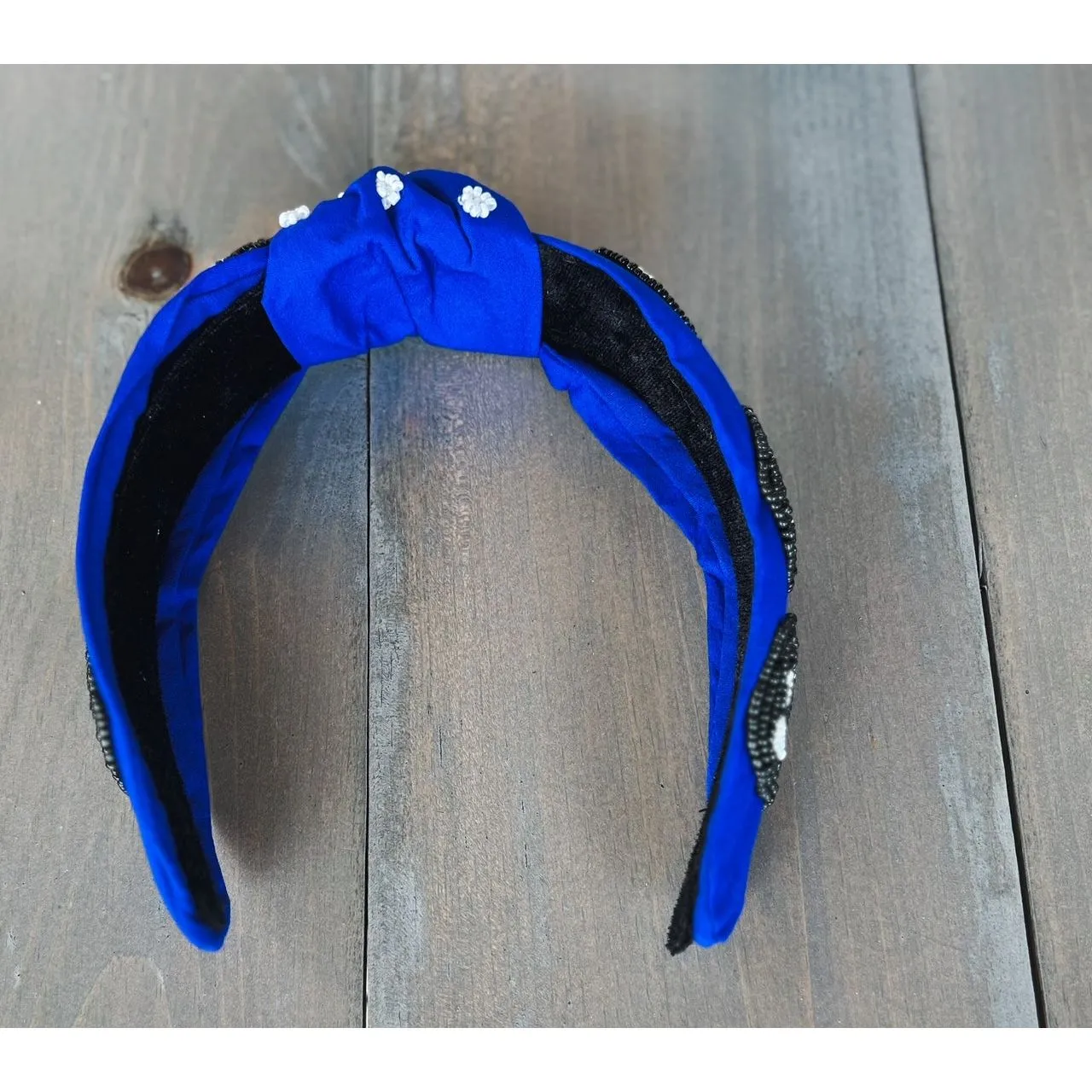 Soccer Seed Beaded Team Spirit Top Knot Headband
