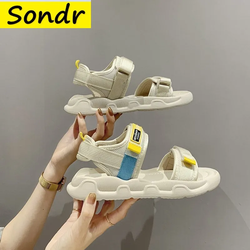 Sports Sandals Ins Sale Summer Student Female Sandals Casual Shoes Designer Sandals Thick Flat Sandals
