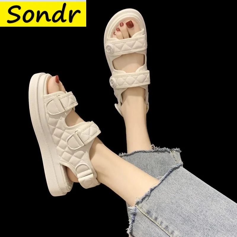 Sports Sandals Ins Sale Summer Student Female Sandals Casual Shoes Designer Sandals Thick Flat Sandals