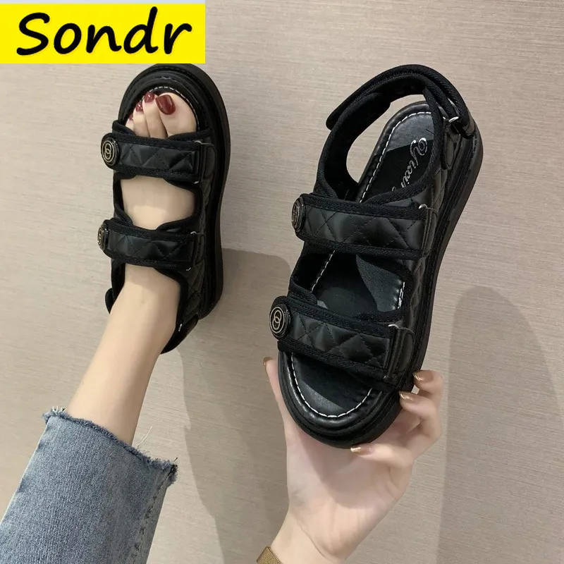 Sports Sandals Ins Sale Summer Student Female Sandals Casual Shoes Designer Sandals Thick Flat Sandals