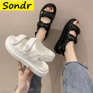 Sports Sandals Ins Sale Summer Student Female Sandals Casual Shoes Designer Sandals Thick Flat Sandals