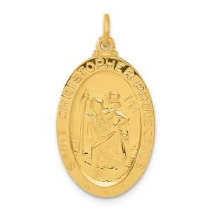 Sterling Silver 24k Gold-plated  Saint Christopher Soccer Medal