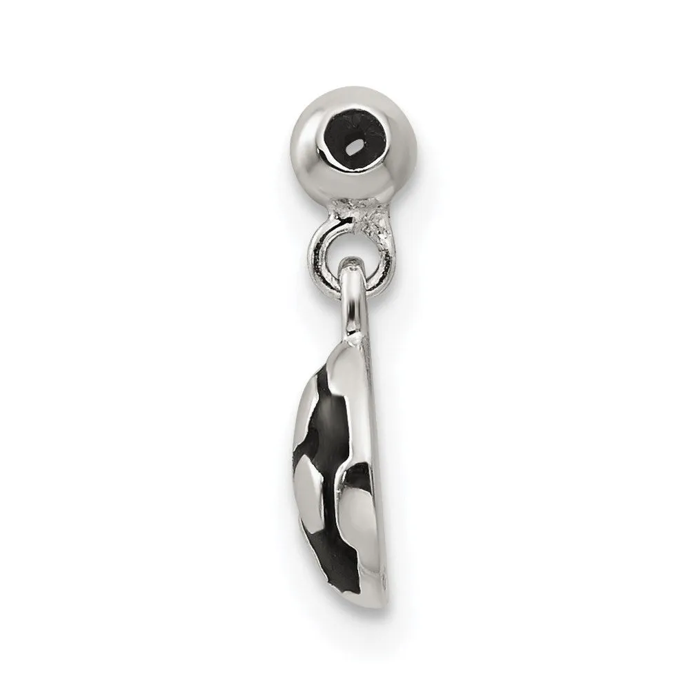 Sterling Silver Mio Memento Enamel Dangle Soccer Ball Charm