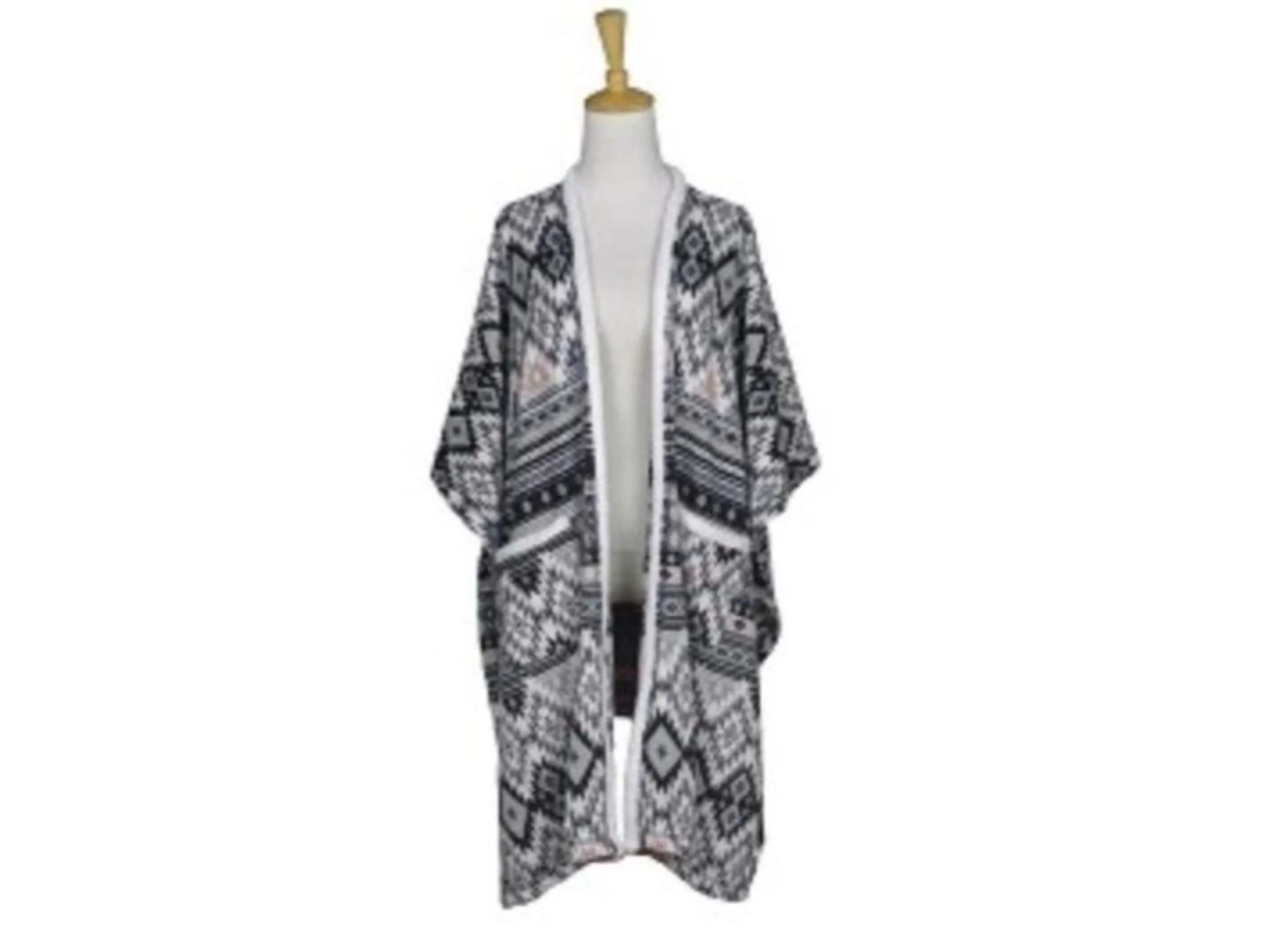 Stretchy Blanket Wrap w/ Sherpa Trim