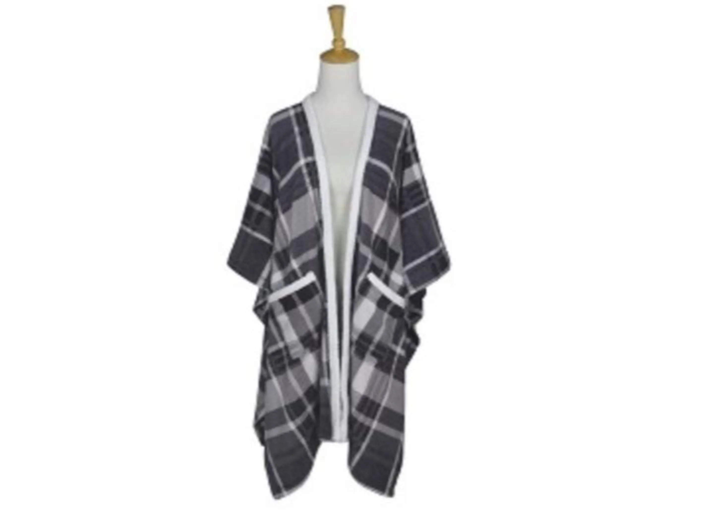 Stretchy Blanket Wrap w/ Sherpa Trim