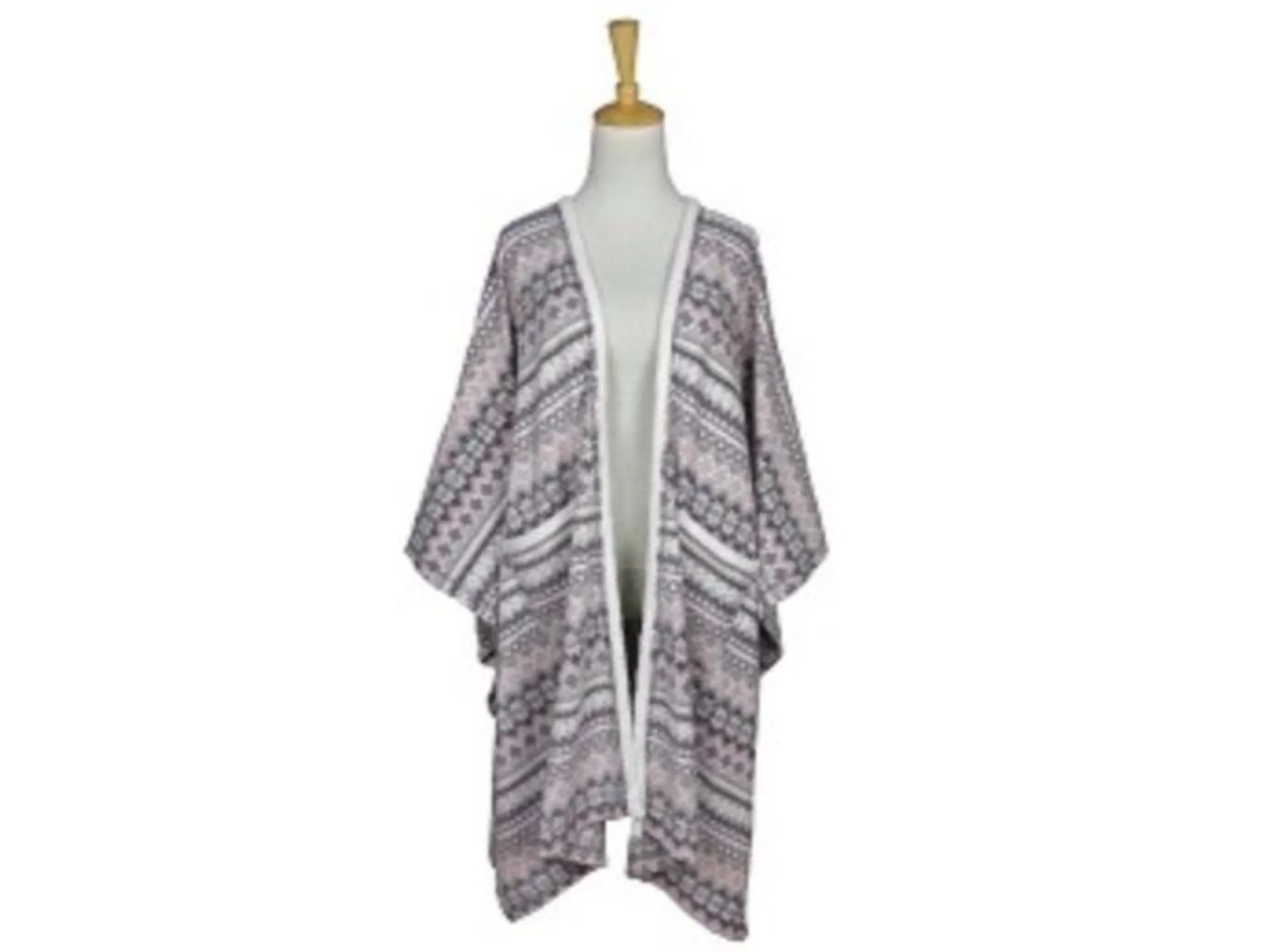 Stretchy Blanket Wrap w/ Sherpa Trim