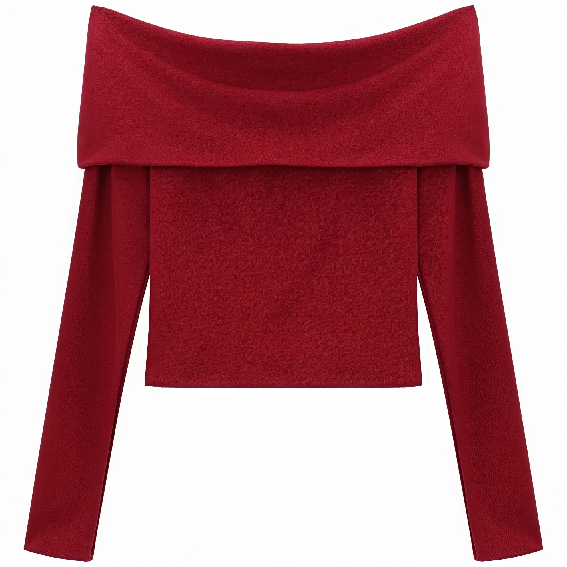 Structured Neckline Cropped Top