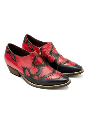 Studded  Genuine Leather Low Heel Loafers