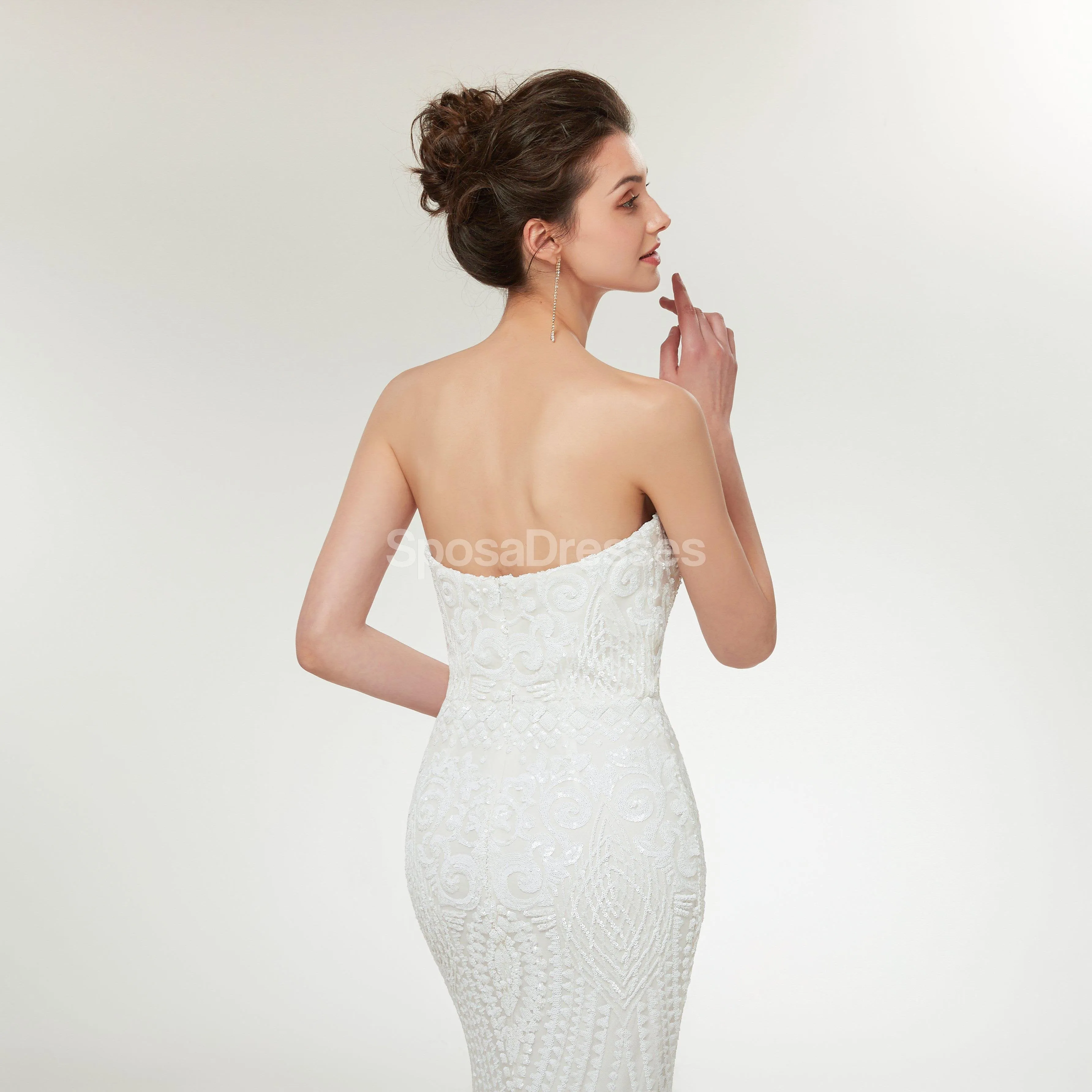 Sweetheart Lace Mermaid Cheap Wedding Dresses Online, Cheap Unique Bridal Dresses, WD584