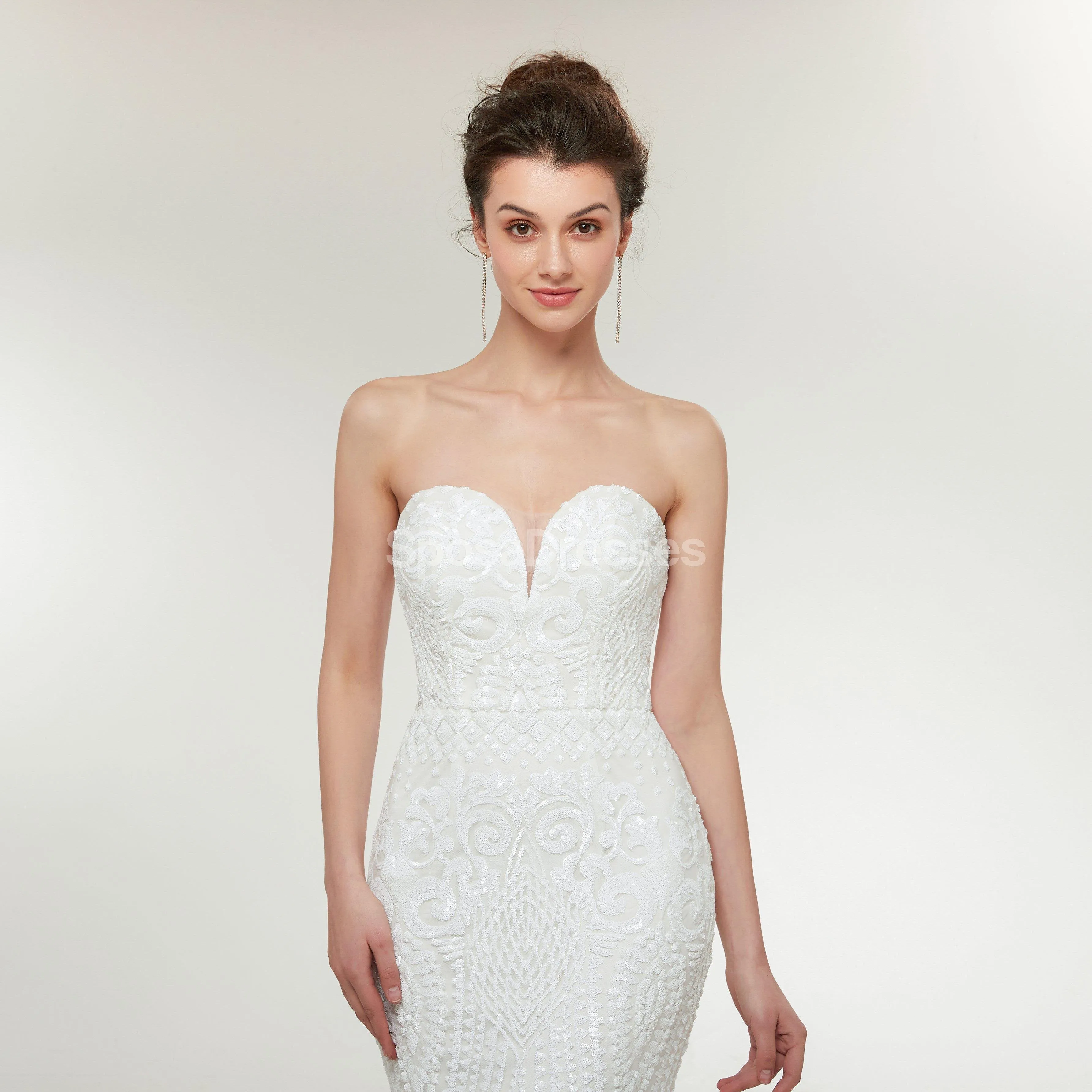 Sweetheart Lace Mermaid Cheap Wedding Dresses Online, Cheap Unique Bridal Dresses, WD584