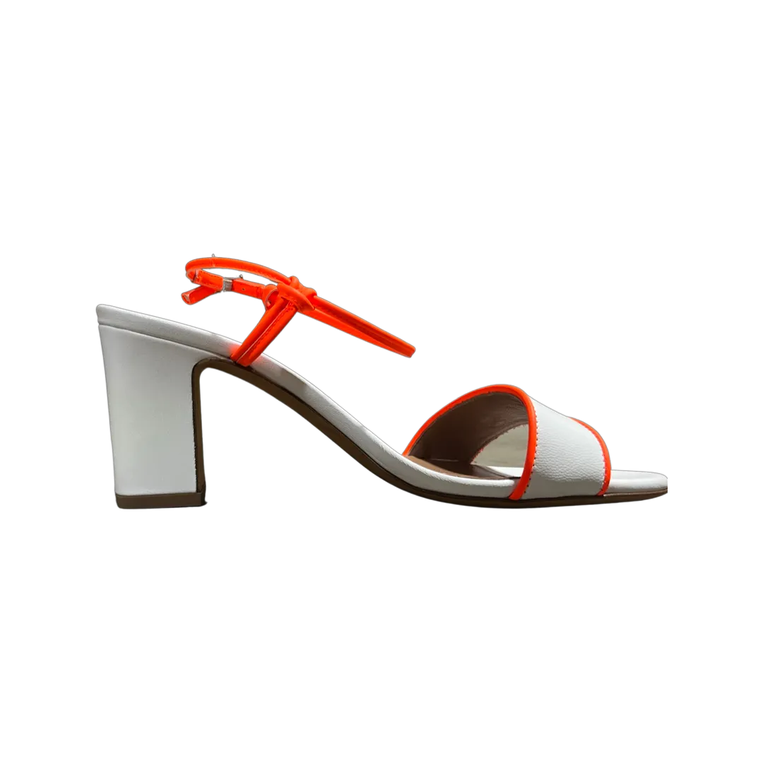 Tabitha Simmons Bungee Block White Kid/ Orange Fluo Calf