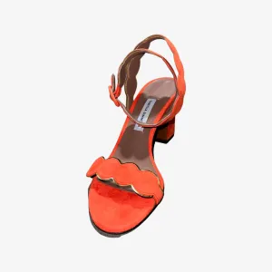 Tabitha Simmons Cloud Scarlet Kid suede/Gold Metallic Mirror