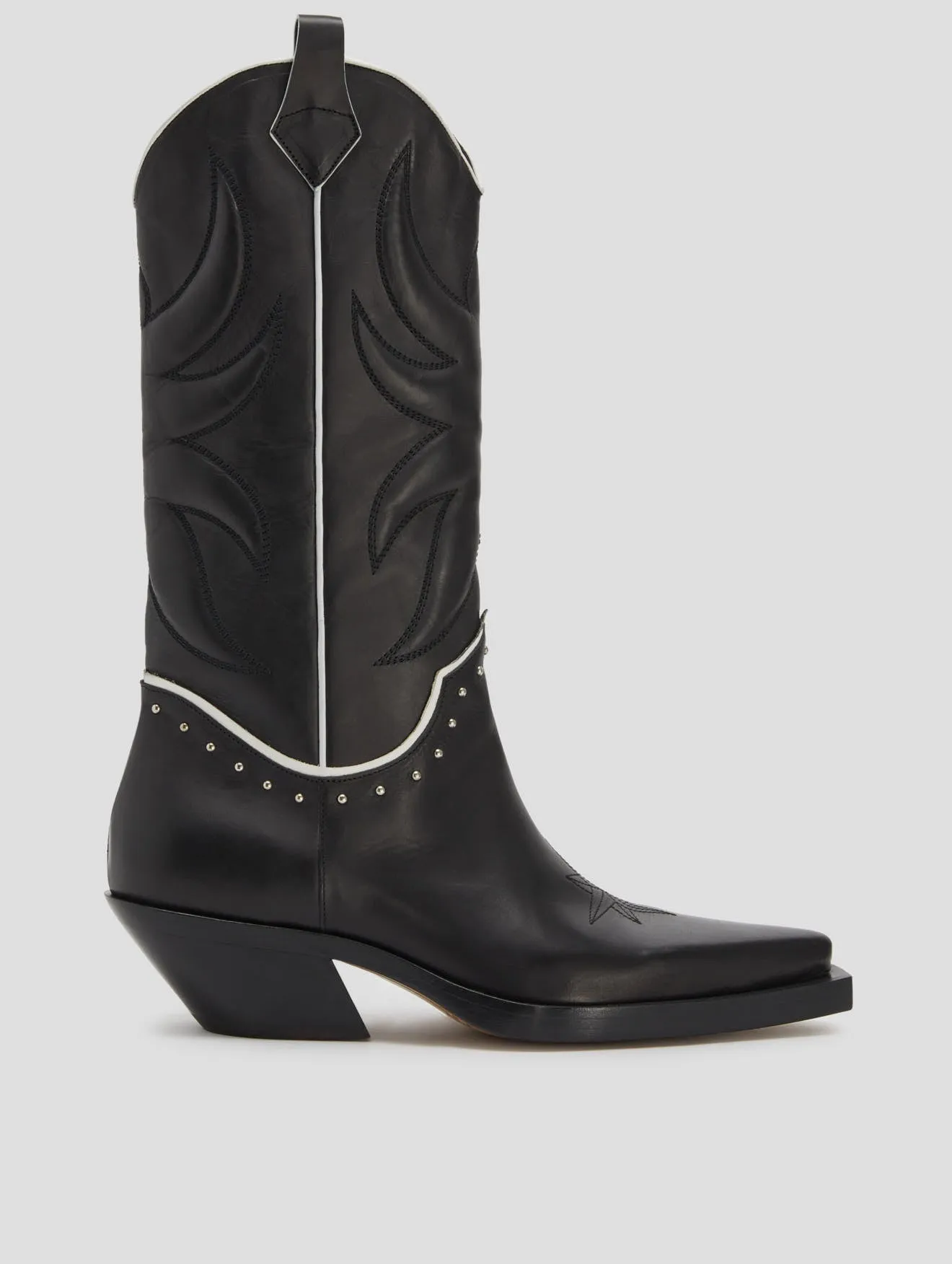 TERENCE WESTERN BOOT IN BLACK VACCHETTA