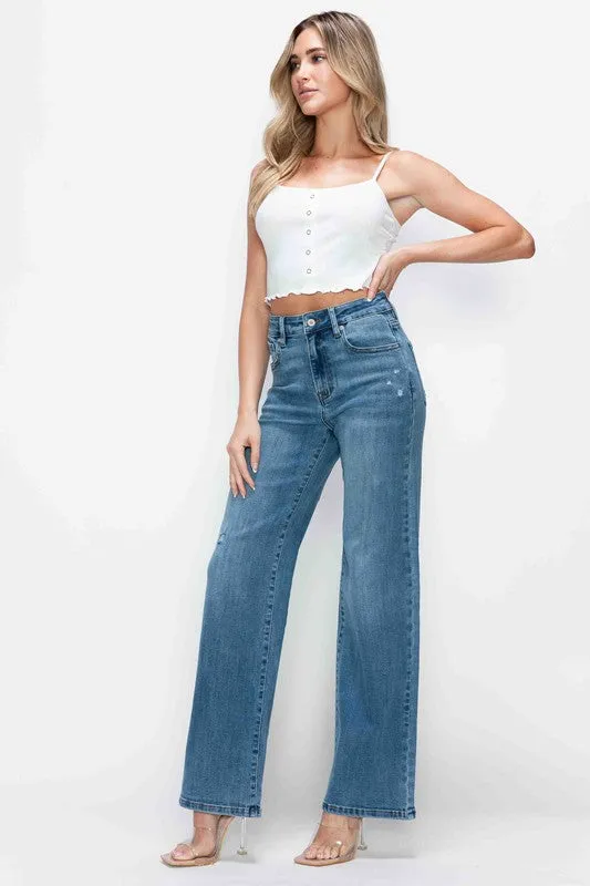 The Foxy Flair High Rise Wide Leg Jeans