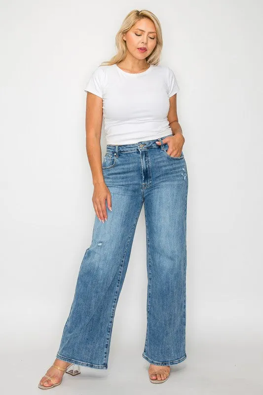 The Foxy Flair High Rise Wide Leg Jeans