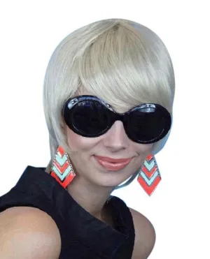 Twiggy 1960's Mod Girl Blonde Costume Wig Fancy Dress