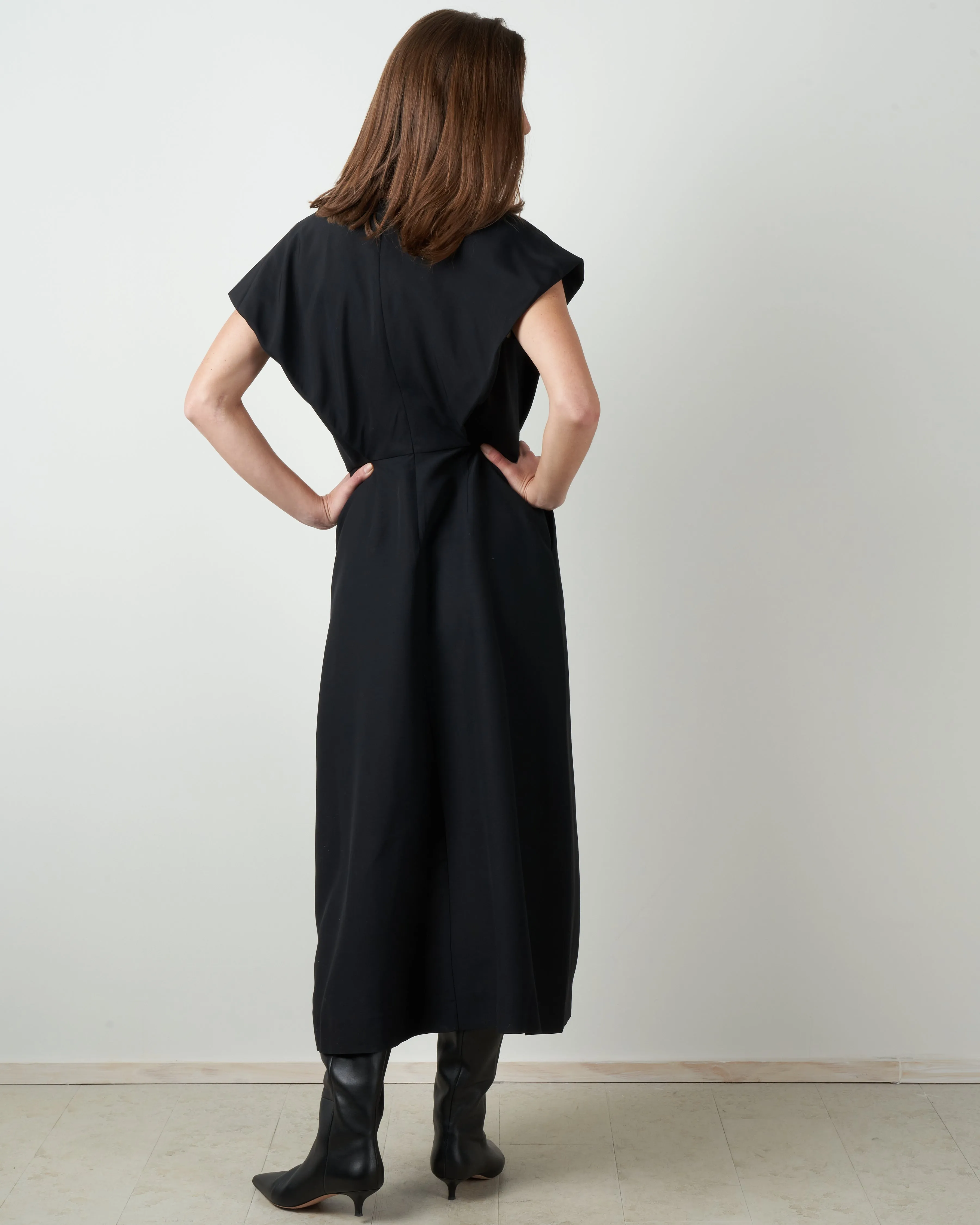 v-neck dress - black
