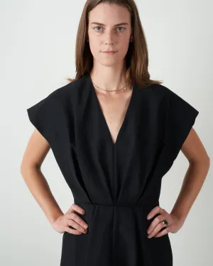 v-neck dress - black