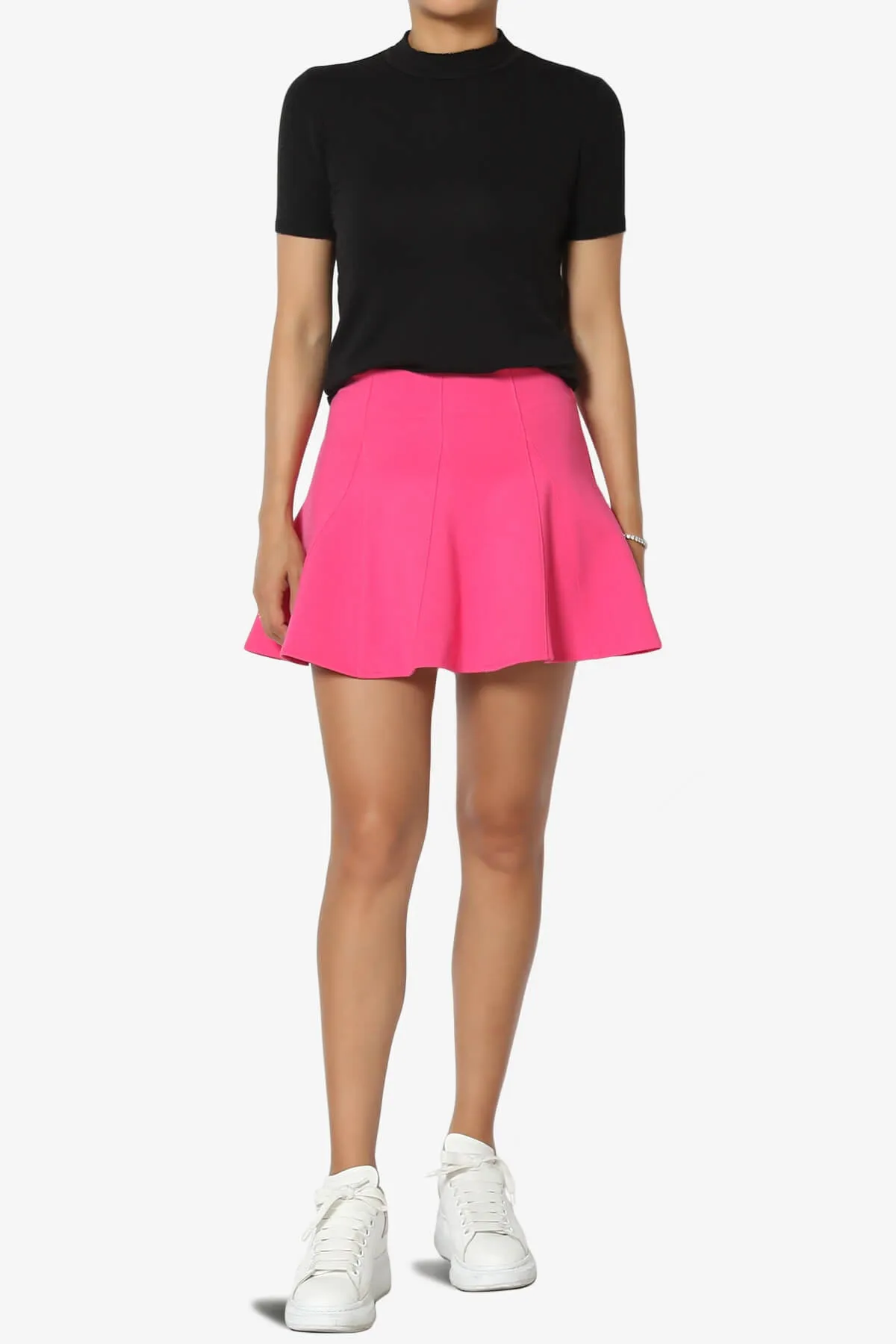 Veles Flared Skater Mini Skirt W Shorts Inset