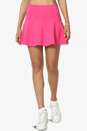 Veles Flared Skater Mini Skirt W Shorts Inset
