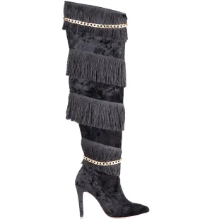 VELLOSSA BLACK OVER-THE-KNEE BOOTS