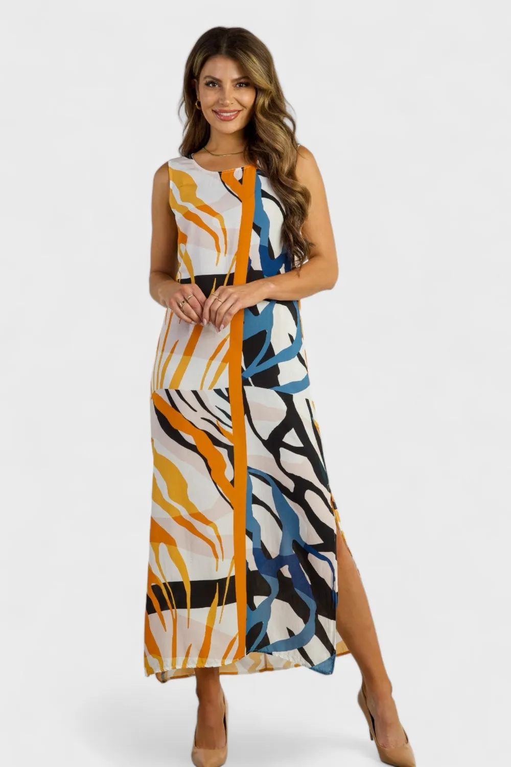 Violante Safari Print Maxi Dress