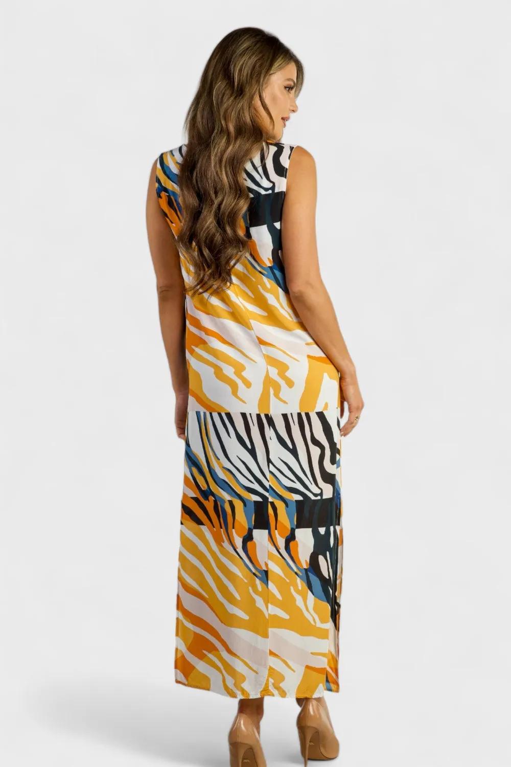 Violante Safari Print Maxi Dress