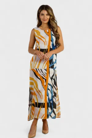 Violante Safari Print Maxi Dress