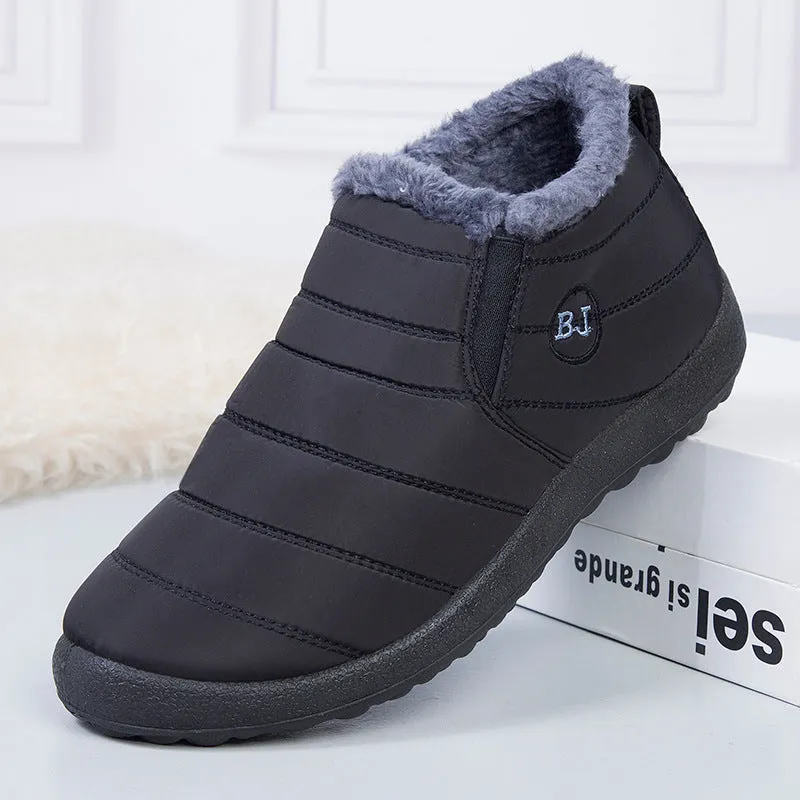 Warm Fur Lined Waterproof Ankle Snow Boots For Winter