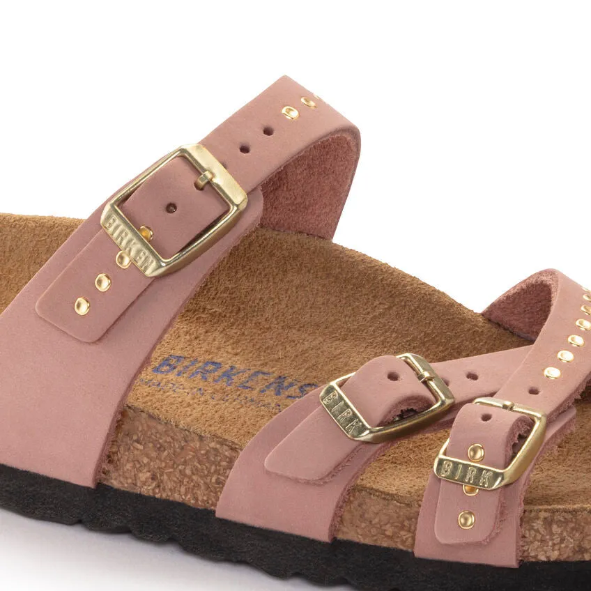 WOMEN'S BIRKENSTOCK FRANCA RIVETS SOFT FOOTBED SANDAL | OLD ROSE