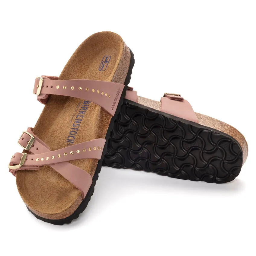 WOMEN'S BIRKENSTOCK FRANCA RIVETS SOFT FOOTBED SANDAL | OLD ROSE
