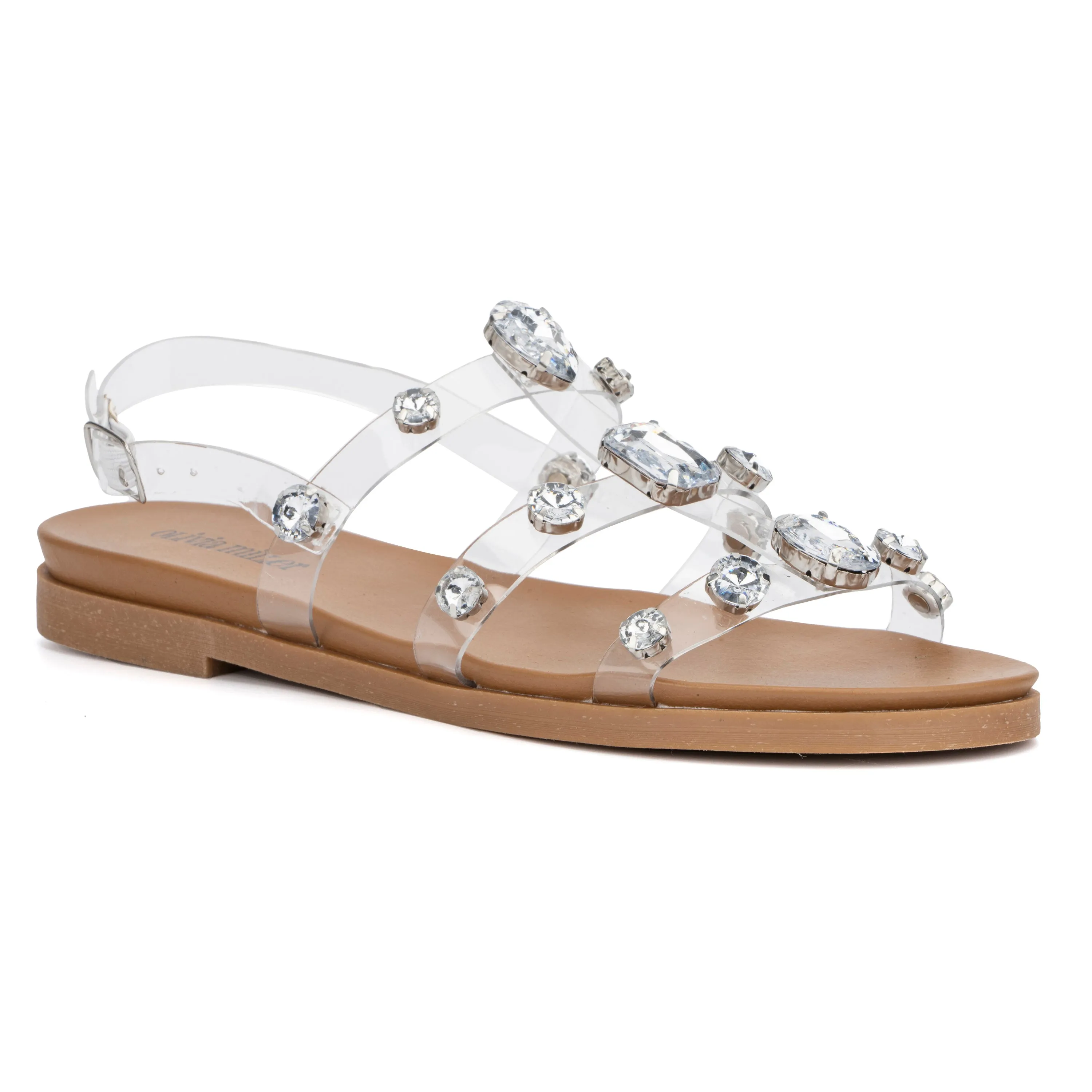 Women's Crystal Clear Flat Sandals
